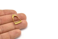 Brass Half Circle  - 24 Raw Brass Semi Circle Thick Cut Connectors (8x16x0.4x2x25mm) D0061