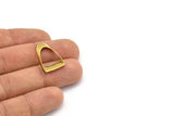 Brass Half Circle  - 24 Raw Brass Semi Circle Thick Cut Connectors (8x16x0.4x2x25mm) D0061