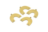 Brass Charm, 12 Raw Brass, Brass Pendants, Charm Pendants, U Shaped Charms, Brass Semi Circle Charms With 3 Holes (20x16x0.60mm) A3222