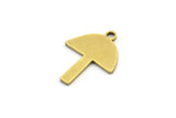 Brass Mushroom Charm, 12 Raw Brass Mushroom Charms With 1 Loop, Charm Pendants (20x16x1mm) A3288