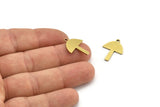 Brass Mushroom Charm, 12 Raw Brass Mushroom Charms With 1 Loop, Charm Pendants (20x16x1mm) A3288