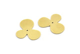 Brass Flower Charm, 24 Raw Brass Flower Charms With 1 Hole, Connectors (18x14x0.60mm) A3190