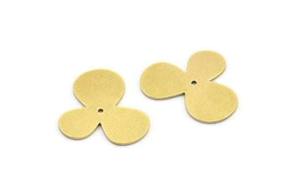 Brass Flower Charm, 24 Raw Brass Flower Charms With 1 Hole, Connectors (18x14x0.60mm) A3190