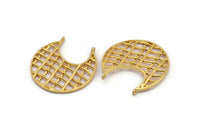 Gold Ethnic Pendant, 1 Gold Plated Brass Ethnic Pendants With 2 Loops (41x2mm) E246 Q0511