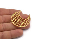 Gold Ethnic Pendant, 1 Gold Plated Brass Ethnic Pendants With 2 Loops (41x2mm) E246 Q0511