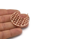 Rose Gold Ethnic Pendant, 1 Rose Gold Plated Brass Ethnic Pendants With 2 Loops (41x2mm) E246 Q0511
