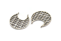 Gümüş Etnik Kolye, 2 Halkalı 1 Antik Gümüş Kaplama Pirinç Etnik Kolye (41x2mm) E246 H0586