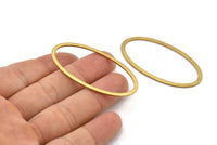 Brass Oval Connectors, 12 Raw Brass Oval Shaped Rings (26x54x1x2mm) BS 2243