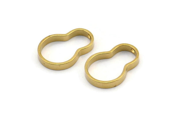 Brass Pear Finding, 12 Raw Brass Pear Charms, Earrings (20x14x9x3mm) BS 2181