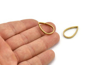 Thick Drop Connector, 12 Raw Brass Drop Earring, Necklace Findings with 2 holes (22x14x2.5mm) BS 2320
