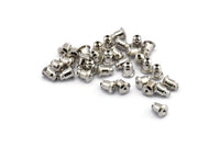 Earring Back Stopper, 100 Silver Tone Earring Back Stopper, Earnest (6x5mm) BS 2155