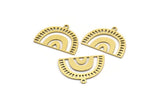 Semi Circle Charm, 12 Raw Brass Semi Circle Irregular Shaped Charms With 1 Loop, Pendant Charms (17x23x0.60mm) A3304