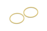 22mm Circle Connectors, 24 Raw Brass Circle Connectors (22x0.80mm) A3348