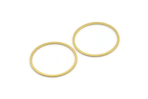 24mm Circle Connectors, 24 Raw Brass Circle Connectors (24x0.80mm) A3350