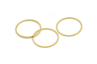 24mm Circle Connectors, 24 Raw Brass Circle Connectors (24x0.80mm) A3350