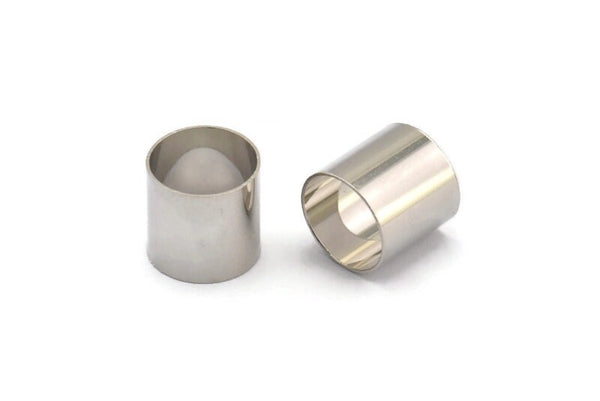 Silver Tube Bead, 12 Silver Tone Brass Tubes (10x10mm) Bs 1551