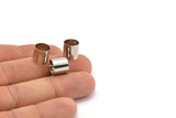 Silver Tube Bead, 12 Silver Tone Brass Tubes (10x10mm) Bs 1551