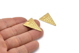 Brass Triangle Charm, 12 Raw Brass Triangle Charms With 1 Hole, Earrings, Findings (29x20x0.60mm) D1029