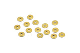 Middle Hole Disc, 100 Raw Brass Round Disc, Middle Hole Connector, Bead Caps, Findings (5mm) Brs 82 A0438