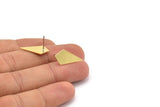 Brass Diamond Earring, 10 Raw Brass Diamond Shaped Stud Earrings (21x10x0.60mm) A3046