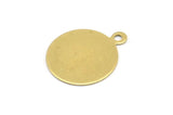 Brass Round Charm, 25 Raw Brass Tags (16mm) Brs 89 A0221