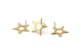 Gold Star Earring, 6 Gold Plated Brass Star Stud Earrings (16mm) A1181  A1827
