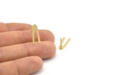 Earring Studs, 12 Raw Brass - U Shape Earrings - Brass Earrings - Earrings (18x7x0.60mm) A3359