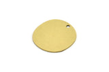 Brass Round Charm, 8 Raw Brass Irregular Shaped Round Charms With 1 Hole, Pendant Charms (18x0.60mm) A3218