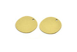 Brass Round Charm, 8 Raw Brass Irregular Shaped Round Charms With 1 Hole, Pendant Charms (18x0.60mm) A3218