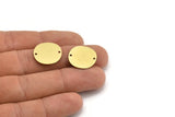 Brass Round Charm, 8 Raw Brass Irregular Shaped Round Charms With 2 Holes, Connectors (18x0.60mm) A3215