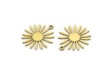 Brass Flower Charm, 24 Raw Brass Flower Charms With 1 Loop, Charm Pendants (20x17x0.60mm) A3292