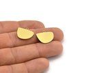 Semi Circle Charm, 10 Raw Brass Irregular Shaped Semi Circle Charms With 1 Loop, Pendant Charms (16x19x0.60mm) A3284
