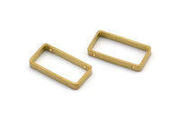 Pirinç Dikdörtgen Bağlantı Parçası 2 Delikli 12 Ham Pirinç Açık Dikdörtgen Bağlantı Parçası (10x20x2,5x0,80 mm) BS 1745