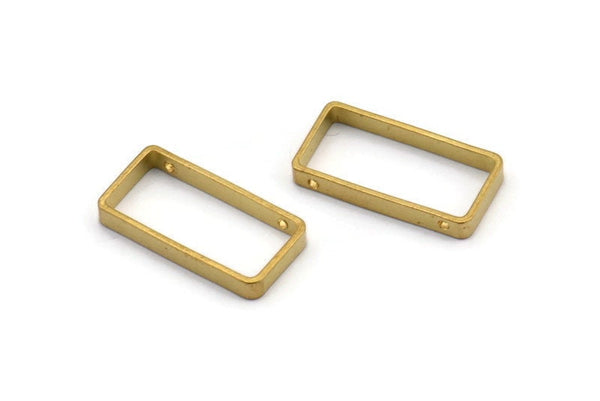 Pirinç Dikdörtgen Bağlantı Parçası 2 Delikli 12 Ham Pirinç Açık Dikdörtgen Bağlantı Parçası (10x20x2,5x0,80 mm) BS 1745