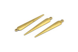 Brass Spike Charms, 100 Raw Brass Spike Charms (32x5mm) Brs 286 A0268