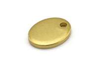 Brass Oval Blank, 6 Raw Brass Oval Blanks (20x15x3mm) Y215