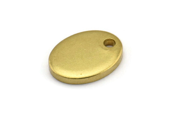 Brass Oval Blank, 6 Raw Brass Oval Blanks (20x15x3mm) Y215