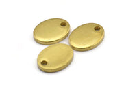 Brass Oval Blank, 6 Raw Brass Oval Blanks (20x15x3mm) Y215