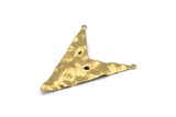 Brass Triangle Charm, 6 Raw Brass Triangle Charms With 2 Loops, Pendants, Findings (49x39x0.60mm) D0788