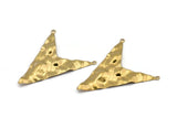 Brass Triangle Charm, 6 Raw Brass Triangle Charms With 2 Loops, Pendants, Findings (49x39x0.60mm) D0788