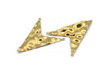 Brass Triangle Charm, 6 Raw Brass Triangle Charms With 2 Loops, Pendants, Findings (49x39x0.60mm) D0788