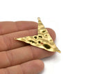 Brass Triangle Charm, 6 Raw Brass Triangle Charms With 2 Loops, Pendants, Findings (49x39x0.60mm) D0788