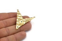 Gold Triangle Charm, 2 Gold Plated Brass Triangle Charms With 2 Loops, Pendants, Findings (49x39x0.60mm) D0788