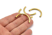 Brass Noodle Tubes - Raw Brass Semi Circle Curved Tube Beads (3x35mm) D0263