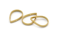 Brass Drop Connector, 12 Raw Brass Drop Connectors with 2 holes (25x17x3mm) BS 2321