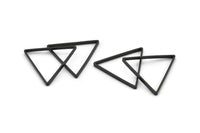 Black Triangle Charm, 24 Oxidized Brass Black Triangle Charms (29x0.80x2mm) Bs 1195 S218