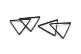 Black Triangle Charm, 24 Oxidized Brass Black Triangle Charms (29x0.80x2mm) Bs 1195 S218