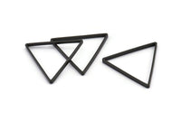 Black Triangle Charm, 24 Oxidized Brass Black Triangle Charms (29x0.80x2mm) Bs 1195 S218