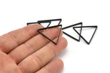 Black Triangle Charm, 24 Oxidized Brass Black Triangle Charms (29x0.80x2mm) Bs 1195 S218