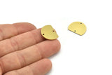 Semi Circle Charm, 10 Raw Brass Half Moon Charms With 2 Holes, Connectors (18x14x0.80mm) A3077